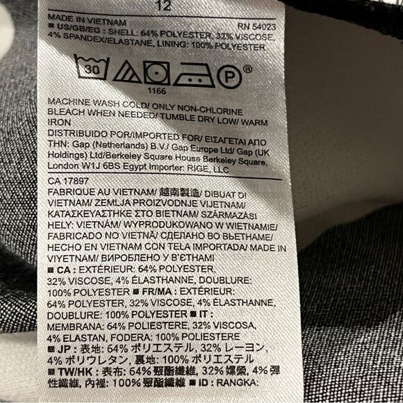 Banana Republic Black Gray Rugby Striped Asymmetric Shift Dress Size 12 - Picture 11 of 13